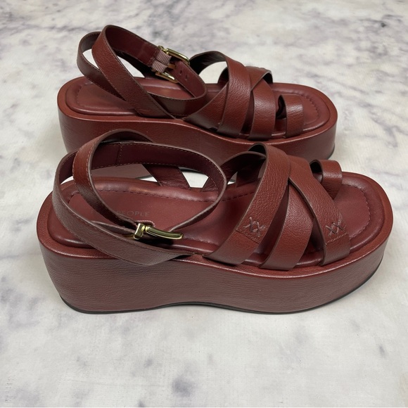 Free People Hazel Strappy Leather Platform Sandals - Picture 3 of 12